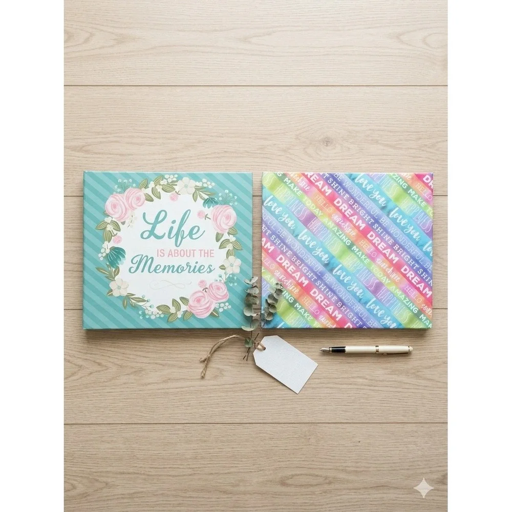 Scrapbook‎ Album Bundle Floral Aesthetic Rainbow Motivational 12x12 2pc